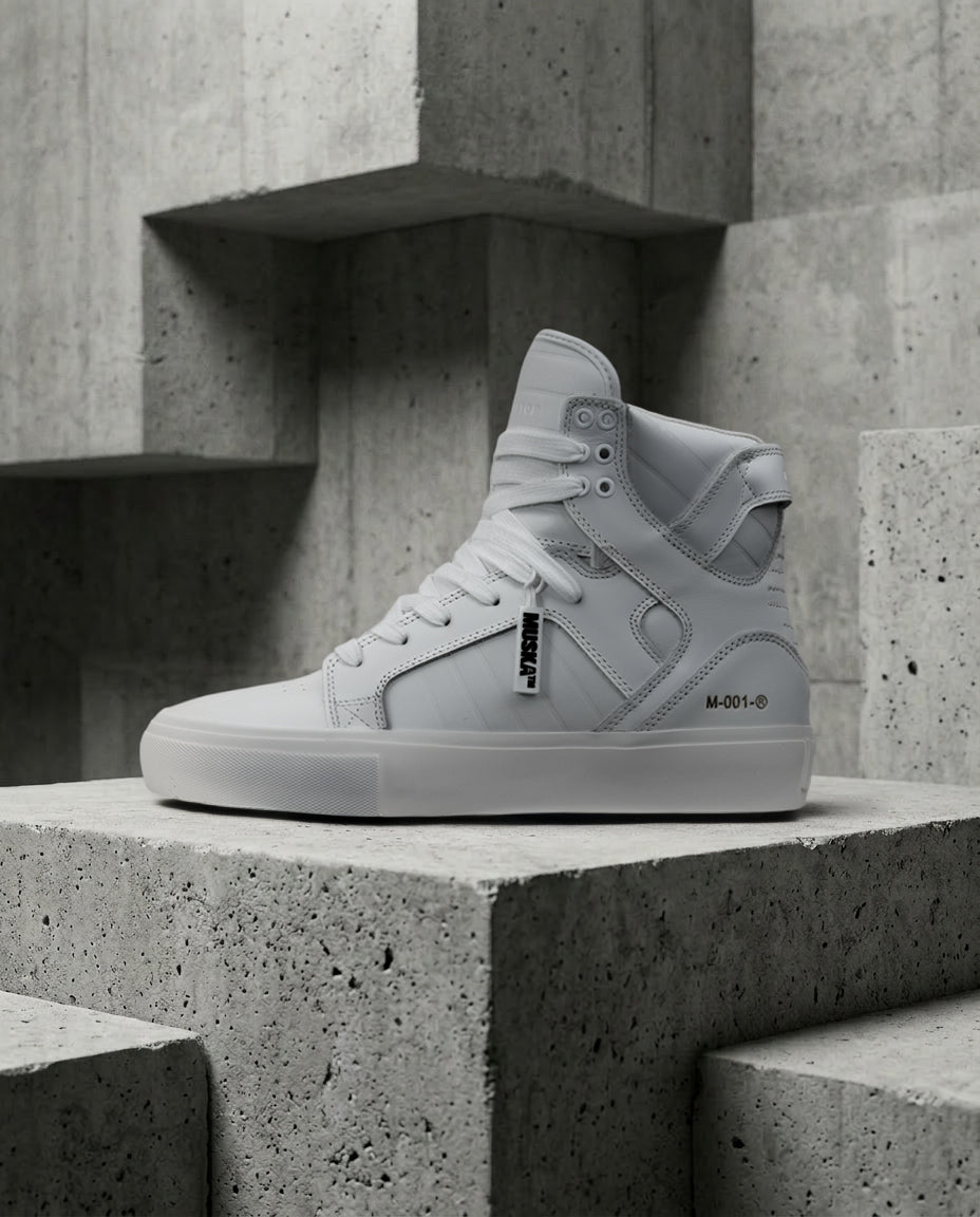 MUSKA™ FOOTWEAR CO - M - 001 - NAPPA WHITE-2 – MUSKA SKATEBOARDS