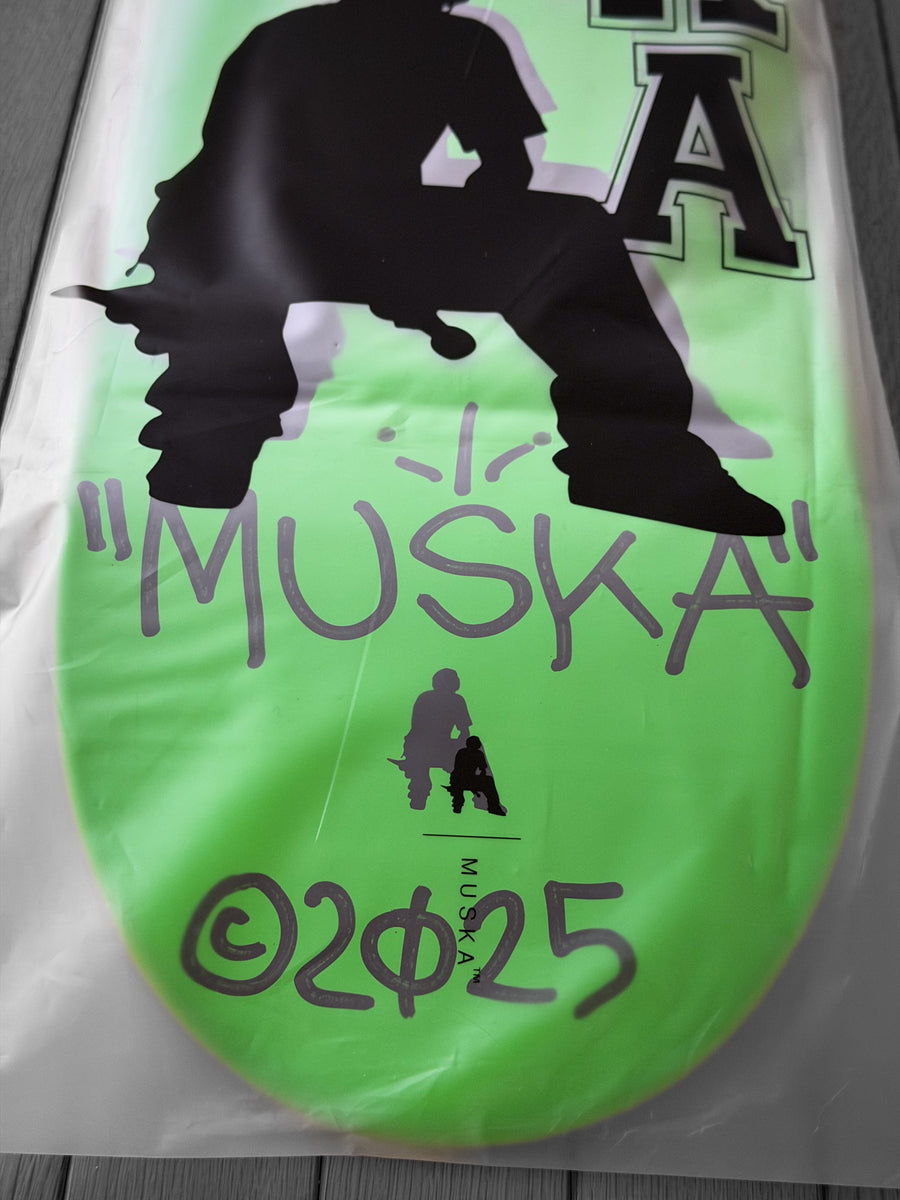 MUSKA™ - STASH - NEON - GREEN - SIGNED* 2025 – MUSKA SKATEBOARDS