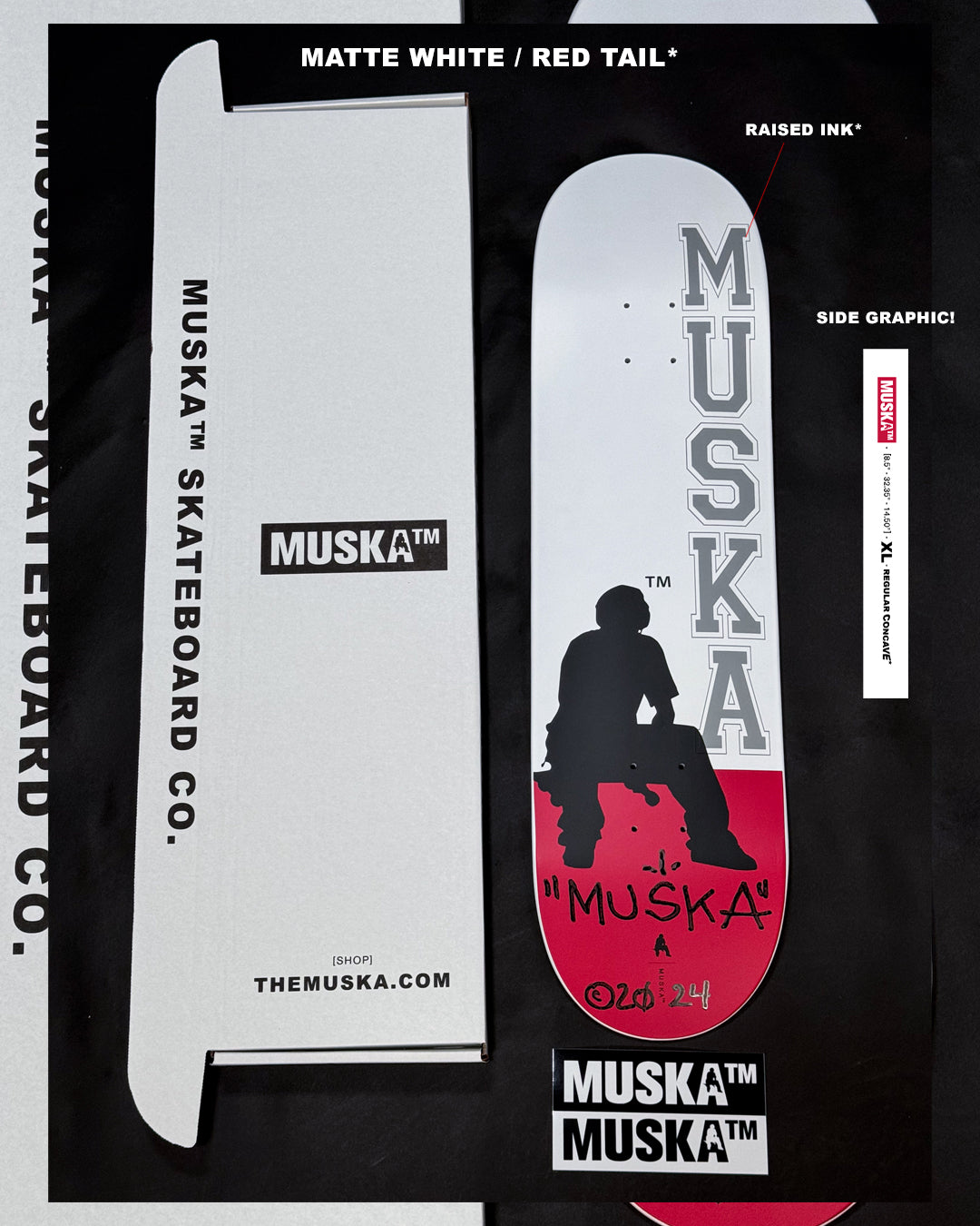 MUSKA™ - [MATTE WHITE / RED TAIL*] - SIGNED* - 2024